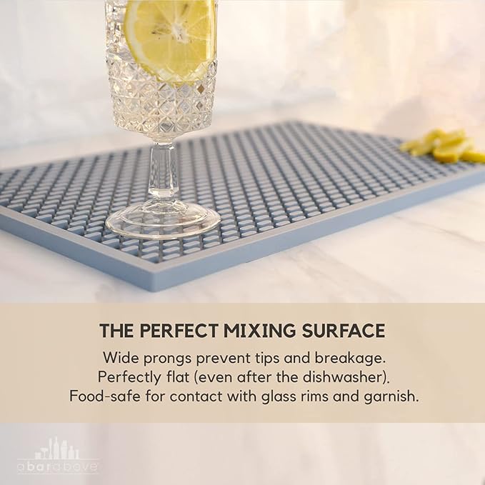 A Bar Above Heavy Duty Bar Mat, Food Safe Silicone Mat, 12 x 18 inch | Commercial Strength, For Bartending and Coffee, Dish Drying Pad, Kitchen Counter, Barista Accessory, Spill Proof, Great Pick