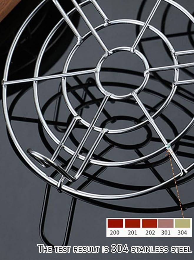 Round Cooling Racks Dia 11" for Cooking & Baking, 304 Stainless Steel Steamer Rack, Canning Rack, Circle Wire Cooling Rack for Air Fryer, Instapot, Cake Pans (Height 1.8",11"/28cm)