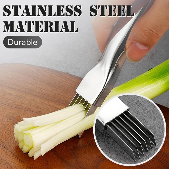 Shred Silk The Knife, 2026 Upgrade Stainless Steel Green Onion Knife Food Speedy Chopper, Kitchen Vegetable Cutter Household Multifunctional Food Slicer (A-1Pcs)