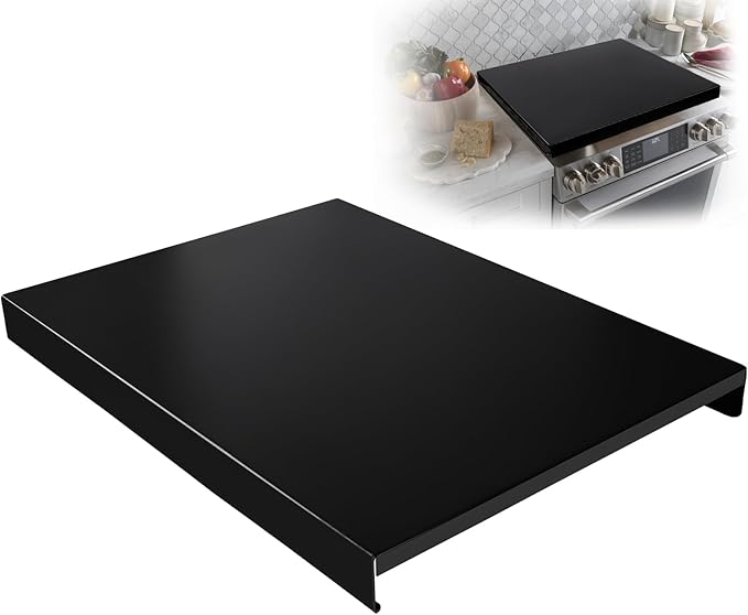 Gas Noodle Board Stove Cover: Mineye Gas Stove Top Cover Stainless Steel, Gas Stove Cover Board for Gas and Electric Stove Range Expanding Kitchen Space, Black, Large Size 30"x 22"x2.6"