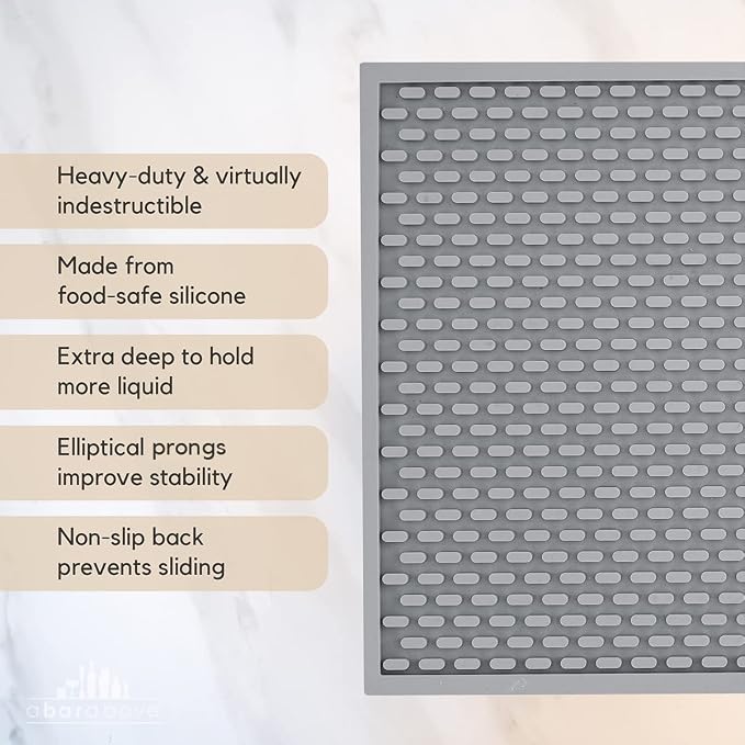 A Bar Above Heavy Duty Bar Mat, Food Safe Silicone Mat, 12 x 18 inch | Commercial Strength, For Bartending and Coffee, Dish Drying Pad, Kitchen Counter, Barista Accessory, Spill Proof, Great Pick