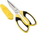 BoFuYuan Utility Scissors All Purpose heavy duty 8-Inch Yellow | Comfort Grip, Sharp Serrated Blades Cutting Carpet Cardboard Wire Fabric, Multipurpose Shears for Kitchen Garden Office Craft