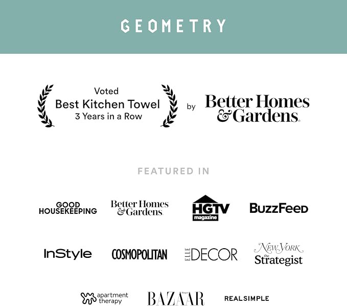 GEOMETRY Tea Towels – Spring & Summer Collection – Quick-Dry, Ultra-Absorbent, Reusable Microfiber Kitchen Towels for Drying & Cleaning - Horizon - 3 Pack