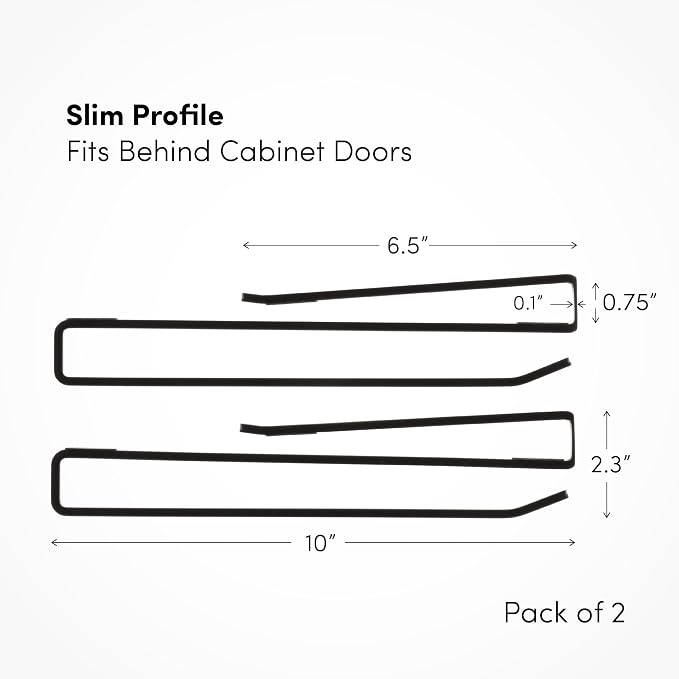 Coffee Mug Hanger for Cabinet, Clip-On Shelf, for Cups, Utensil, Tumbler Lid, Screwless Install (Pack of 6), Fits Shelves up to 3/4"