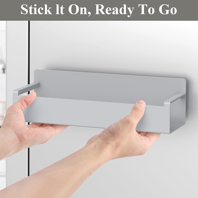 4 Pack Magnetic Spice Rack Organizer for Refrigerator and Oven, Silver Fridge Organizers and Storage for Kitchen