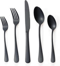 Matte Black Silverware Set for 4, Flatware Cutlery Set 20 Piece | Premium Stainless Steel Tableware Set, Include Knife Fork and Spoon, Mirror Polished, Ready for Any Dinner or Weddings