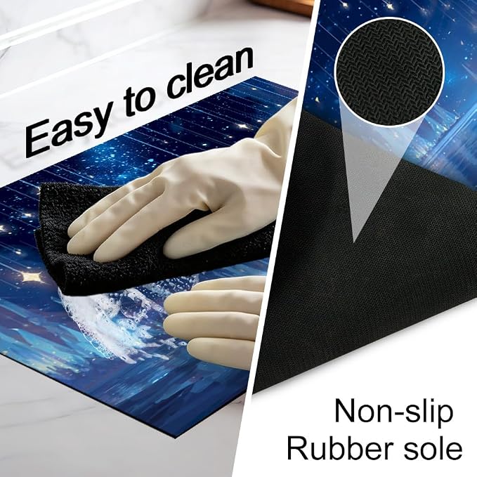 Blue Starlight Stove Top Cover 28.35x20.47 in Non Slip Mat | Heat Resistant Cooktop Protector Mat with Non-Slip Backing, Scratch Protection and Countertop Drying Mat.