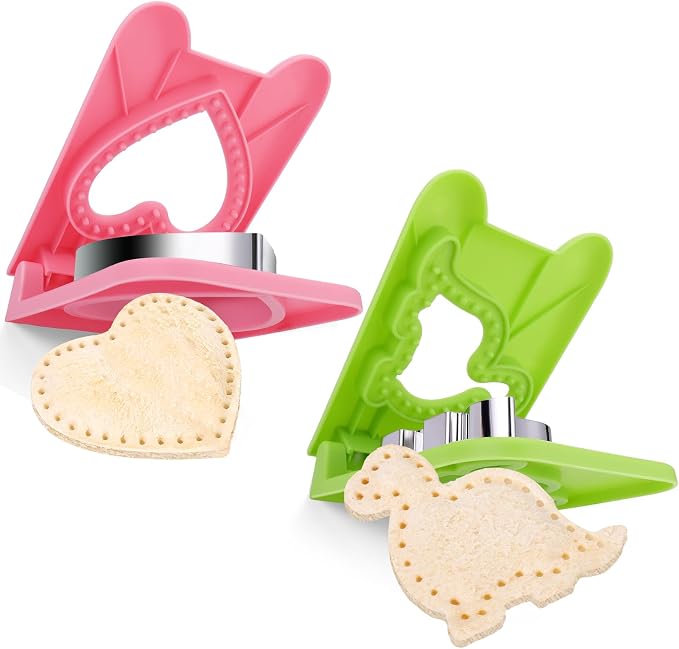 Vodolo 2PCS Sandwich Maker,Sandwich Cutters for Kids Lunch,Crustless Breakfast Sandwich Cutter and Sealer Set Great for Children Boys Girls Lunchbox and Bento Box for Autumn School Start Season