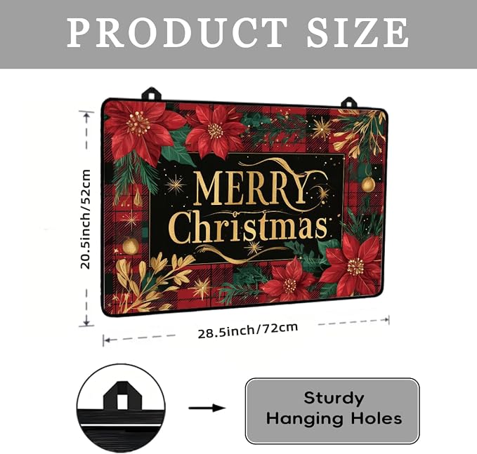 Christmas Poinsettia Glass Stove Top Cover Protector – Merry Christmas Glass Cooktop Protector,Xmas Cooktop Mat for Ceramic Countertop Mats Electric Stove Cover Festive Decor