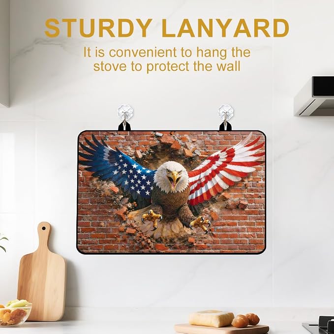 American Eagle Stove Top Cover 28.35x20.47 in Non Slip Mat | Heat Resistant Cooktop Protector Mat with Non-Slip Backing, Scratch Protection and Countertop Drying Mat.