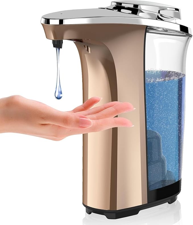 Automatic Soap Dispenser, 17oz Touchless Liquid Dish Soap Dispenser Kitchen | 17OZ Large Capacity, Infrared Sensor, 5 Adjustable Soap Levels, Hand Dispenser for Bathroom Kitchen Sink, Battery Operated