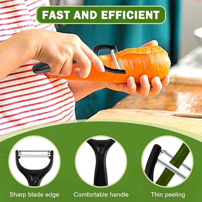 Kitchen Spiral Cutter and V-Shaped Tools with peeler, Spiral Potato Cutter V-Shape Carving Tool Vegetable Spiralizer Manual Screw Peeler for Veggies Cucumber