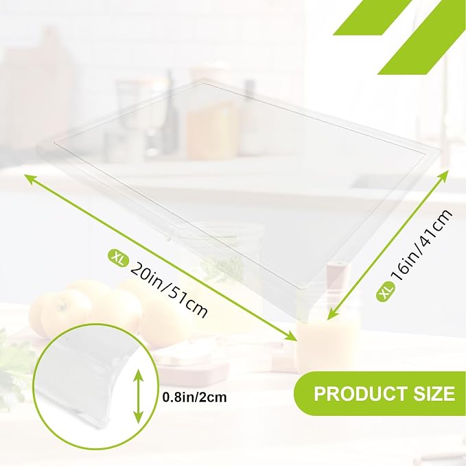 Acrylic Cutting Board with Juice Groove, Clear Cutting Board with Counter Lip, Cutting Boards for Countertop Protector, Non-Slip Dough Mat, Kitchen Decor Gadgets House Warming Gifts(20"x16")