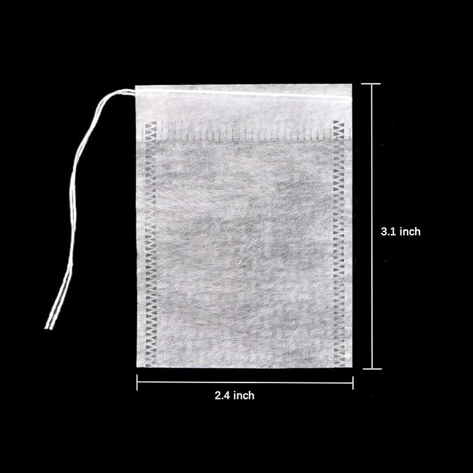 400pcs Disposable Tea Bags for Loose Leaf Tea, Tea Filter Bags with Drawstring, Corn Fiber Empty Tea Bags for Loose Leaf Tea