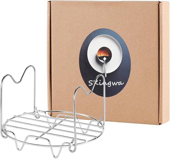 Steamer Rack Trivet with Handles for Instant Pot Pressure Cooker Accessories (Handle Without Silicone, for 6qt)