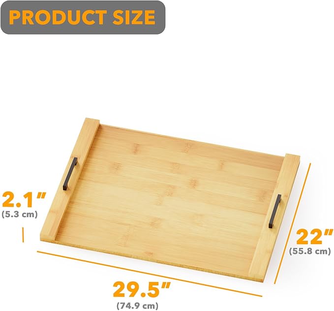 SpaceAid Noodle Board Stove Kitchen Cover with Handles, Top Covers for Gas Burners and Electric Stove, Oven Decor Accessories Wood Tray for Countertop, Natural Bamboo