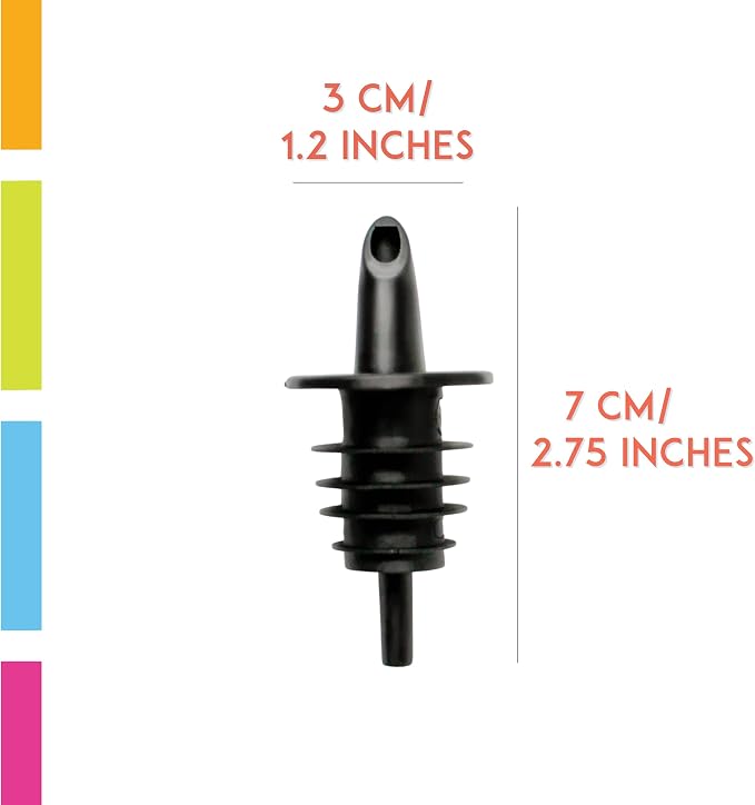 Hawaiian Shaved Ice Syrup Precise Control Bottle Pourers, 10-Pack | Professional Pour Spouts, For Snow Cone & Drink Flavors