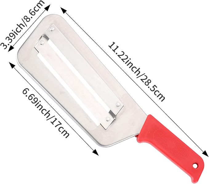 Cabbage Chopper Shredder, 2 Pack Cabbage Cutter Knife Kitchen Slicer Sauerkraut Cutter Coleslaw Grater, Sharp Stainless Steel Blades, Black & Red Handle