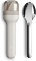 Zoku Pocket Utensil Set Stainless Steel Fork, Knife, and Spoon in Case Grey