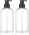Plastic Pump Bottles Dispenser 2Pack 10oz Shampoo Bottle BPA Free | Empty Pump Bottle Refillable Clear Shampoo Conditioner for Lotion, Liquid Soap, Massage Oil