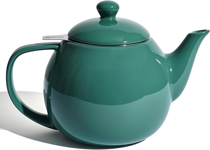 Sweese Porcelain Teapot 27 oz with Infuser for Loose Leaf Tea, Sage Green
