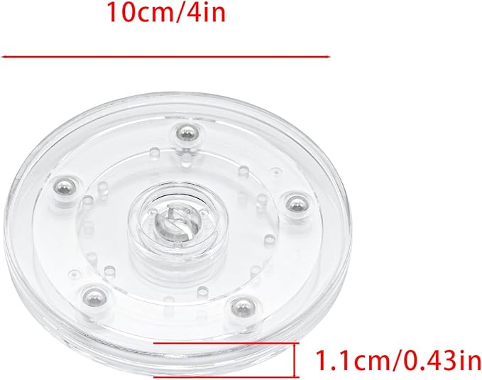4Pcs Clear Acrylic Lazy Susan 4 Inch Turntable Organizer Bearings | Mini Lazy Susan, Small Lazy Susan Turntable, 360° Rotating Swivel Plate for Spice Rack, Cosmetic, Cake, Pantry, DIY Display