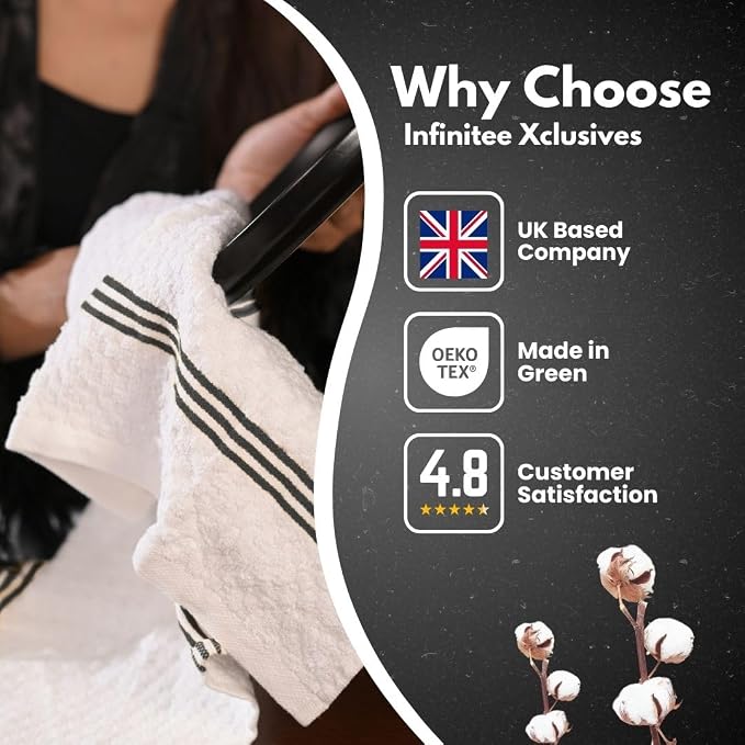 Infinitee Xclusives Kitchen Towels - 12 Pack - Cotton Dish Towel |15" x 25"|
