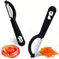 2Pack Swivel & Julienne Peeler Set Ergonomic Black Grip,420 SS Blade | Modern minimalist handle,Simple structure,Multifunctional,Cartorya peeler,Blade guard