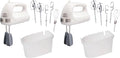 Hamilton Beach 6-Speed Electric Hand Mixer with Whisk,Dough Hooks and Easy Clean Beaters,Powerful 275 Watt Motor,Snap-On Storage Case,White,(Pack of 2)
