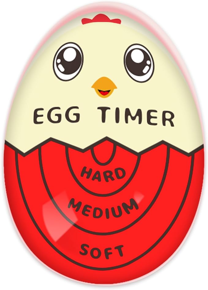 Lasubst Egg Timer for Boiling Eggs that Changes Color When Done, Red