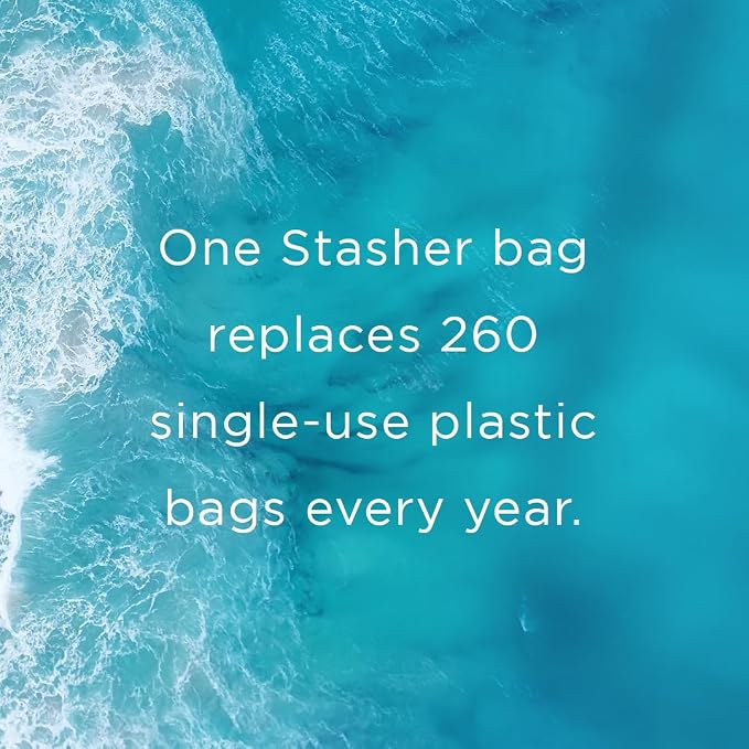 Stasher Premium Reusable Silicone Stand-Up Mini Bags, 2-Pack, Aqua, 28 oz | Food-Safe Silicone, Eco-Friendly, Reusable Freezer Bags, Microwave, Dishwasher, Pantry, Meal Prep, Travel Bag, Bulk Storage