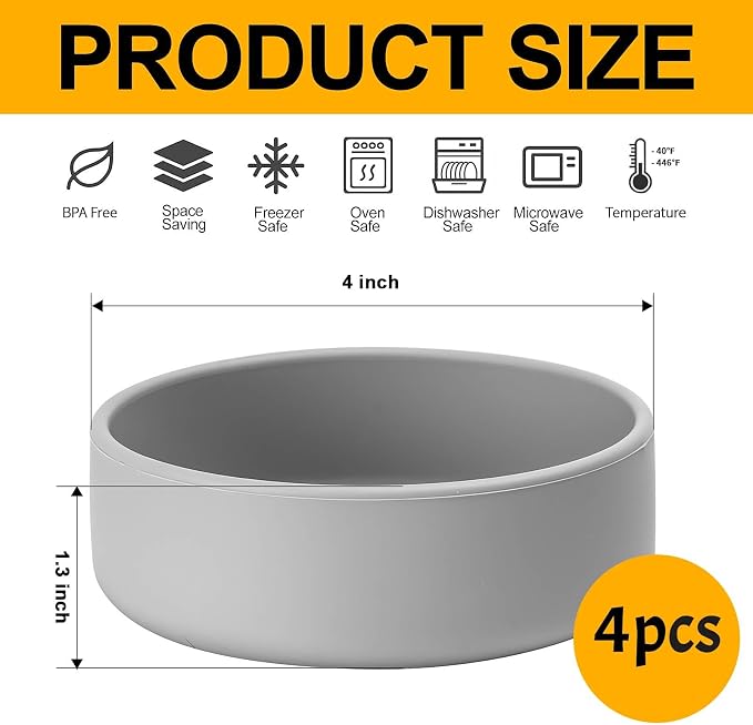 4 Pack Silicone Air Fryer Egg Pan Individual Microwave Egg Cooker Eggwich Egg Bites Molds for Oven Microwave - Grey