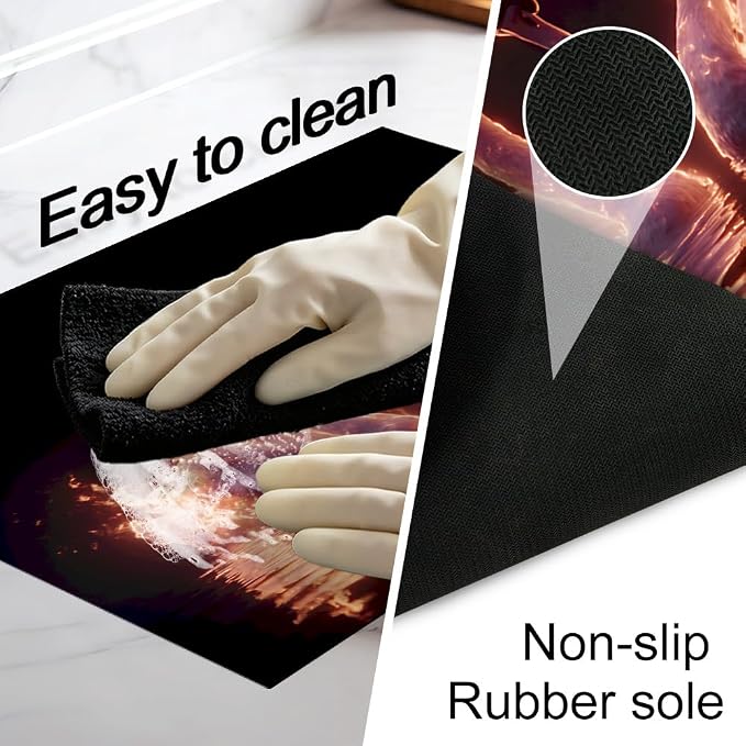 Glowing Swan Stove Top Cover 28.35x20.47 in Non Slip Mat | Heat Resistant Cooktop Protector Mat with Non-Slip Backing, Scratch Protection and Countertop Drying Mat.