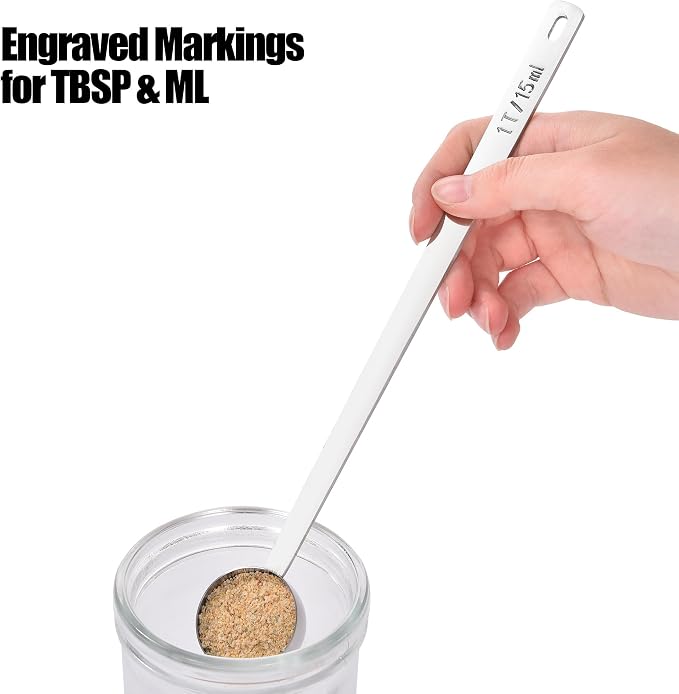 Doosu Metal 8.5in Long Handle Coffee Scoop for Ground Coffee (1 Tbsp) | Food-Grade 18/8 Stainless Steel Measuring Spoon, Tablespoon Scooper for Coffee Beans, Espresso, Protein Powders, Tea, Sugar