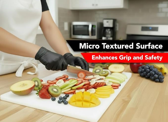 Commercial Grade White Cutting Board - 24 x 18 x 0.5 Inch Extra Large, Superior HDPP Plastic is NSF Approved for Food Service and Kitchens