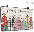 Stove Top Covers for Electric Stove 24x21 Inches, Pink Christmas Tree HeatResistant Glass Cooktop Protector, Vintage Beige Xmas Snowflake Doodle Ceramic Stovetop Countertop Covers Mat, Oven Cover