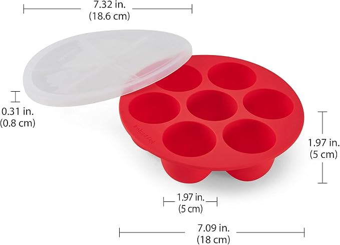 Instant Pot Official Silicone Egg Bites Pan with Lid - Compatible with 6 Qt., 8 Qt. Cookers - Ideal for Egg Bites, Muffins, Baby Food, and More - BPA-Free, Non-Stick, and Heat Resistant to 450°F