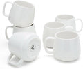 Teocera Coffee Mugs Set of 6-12oz Chip-Resistant Ceramic Cups with Ergonomic Handle | Dishwasher & Microwave Safe White Mugs | Keeps Beverage Hot, Perfect for Family Kitchen & Holiday Gifts