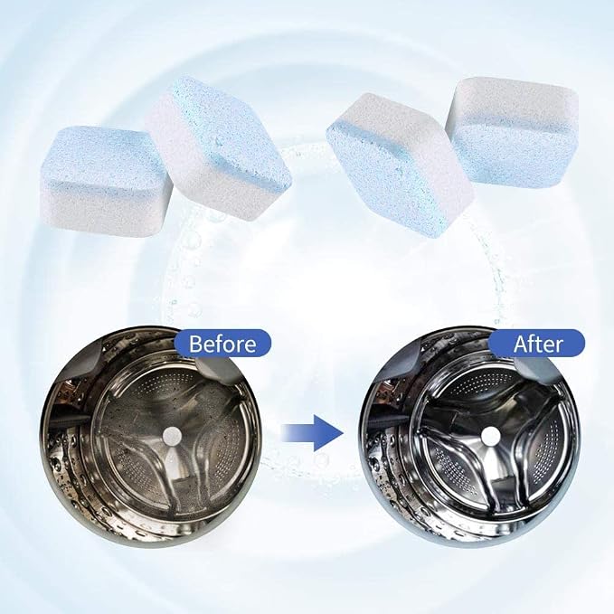 NATRUTH 30 Pack Washing Machine Cleaner Tablets, Solid Washer Deep Cleaning Tablet, Clean Inside Drum And Laundry Tub Seal