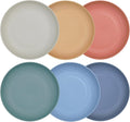 7.8 Inches Unbreakable Wheat Straw Plates - Reusable Plate Dinner Set - Dishwasher & Microwave Safe - Healthy, BPA Free & Eco-Friendly (7.8 Inches/6 Color_H)