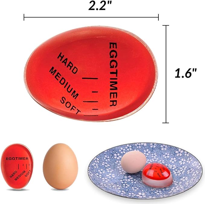 Lasubst Egg Timer for Boiling Eggs that Changes Color When Done, Classic