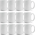 TANGLONG 12PCS Sublimation coffee Mugs 15 oz White Cups for homemade gifts | Tazas Para Sublimar,White CeramicCups for Hot or Ice Coffee,Latte, Soup, Milk, Hot Cocoa,DIY gifts