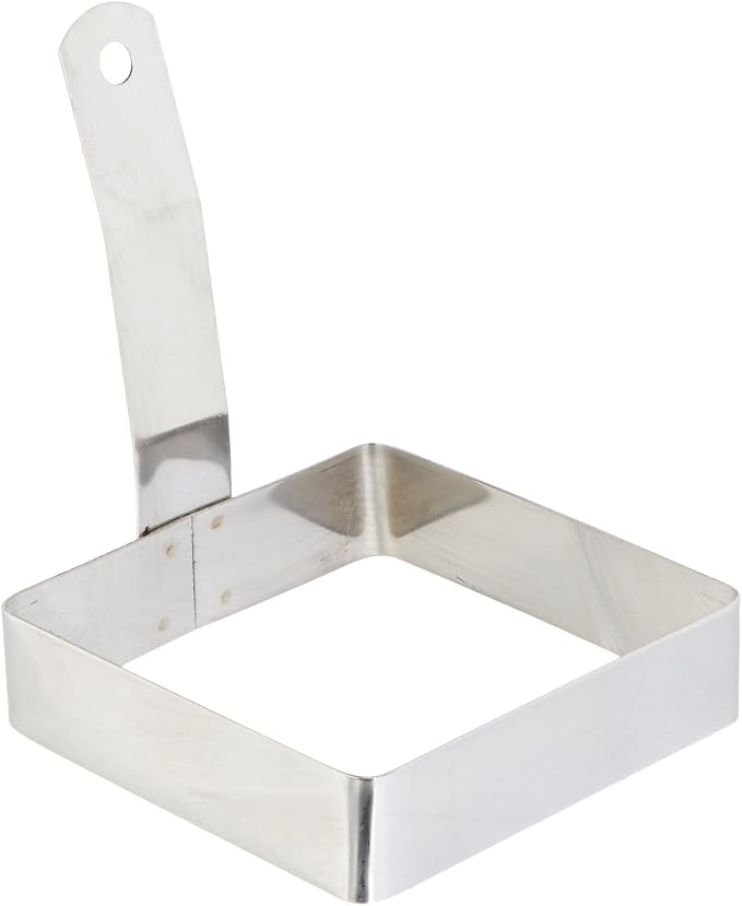 Winco 4" Square Stainless Steel Egg Ring | Neatly formed eggs for consistent presentation, Restaurant service
