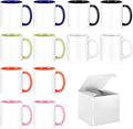 TANGLONG 11oz Sublimation coffee Mugs Set of 12-6 Assorted Colors-with Box | Sublimation Blank Ceramic with Box for for Home and Kitchen,office, juice, milk, smoothies,gifts