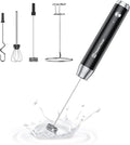 Maestri House Rechargeable Milk Frother,Stand & 3 Detachable Whisks | Lunafro Plus 8000RPM Turbo Motor, 1200mAh lithium battery, Handheld Milk Frother for, Cappuccino, Matcha & Protein Powder