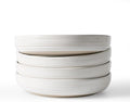 famiware Milkyway 33 oz Pasta Bowls Set of 4, White with Speckles | Double Reactive Glaze, Scratch-Resistant Stoneware Salad Bowls, Stackable, Dishwasher & Microwave Safe, Lead-Free