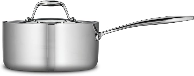 Tramontina Signature Tri-Ply Clad Stainless Steel 3-Quart Sauce Pan | Induction-Ready, Dishwasher-Safe, NSF-Certified, Made in Brazil