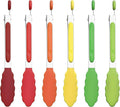 6PCS 7-Inch Silicone Tongs Set, Stainless Steel Tongs with Silicone Tips | Heat-Resistant Small Tongs For Cooking, Serving, Grilling | Dishwasher Safe | Colorful