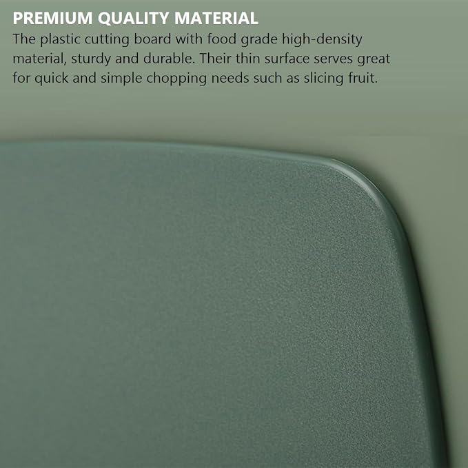Cutting Boards for Kitchen,Plastic Cutting Board Set of 3, Thick Chopping Boards for Meat, Veggies, Fruits, with Easy Grip Handle,Dishwasher Safe (Green, 3Pcs)