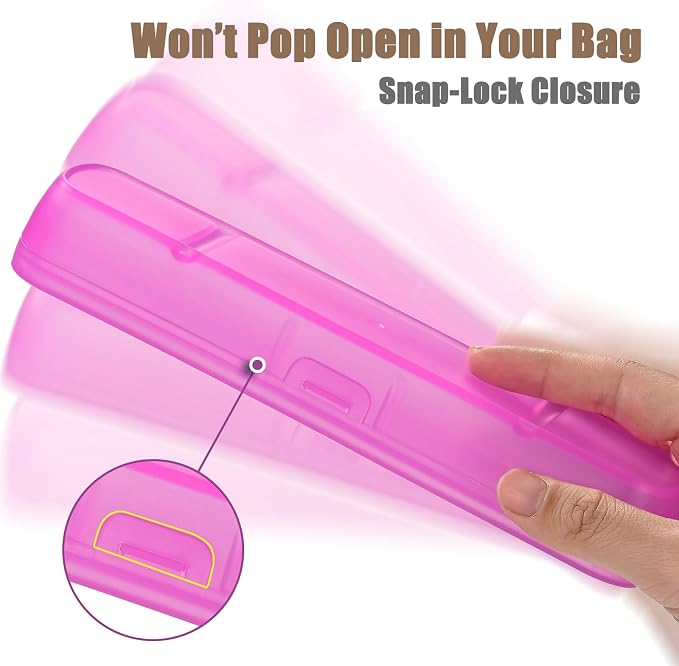 Travel Utensils with Case, Stainless Steel Portable Cutlery Set, Lunch Box Silverware for Work Camping Picnic, Reinforced Case with Snap-Lock Closure, Include Fork Spoon Knife Chopsticks, Rainbow